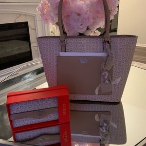 Guess multicolor satchel and wallet